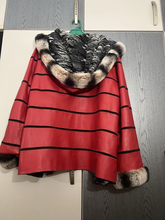 Двулицево палто естественна кожа