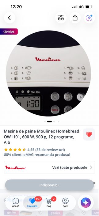 Aparat de facut paine Moulinex