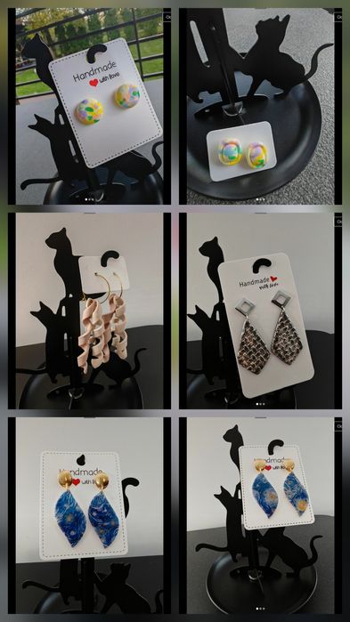 Cercei unicat, handmade, lut polimeric, argint 925