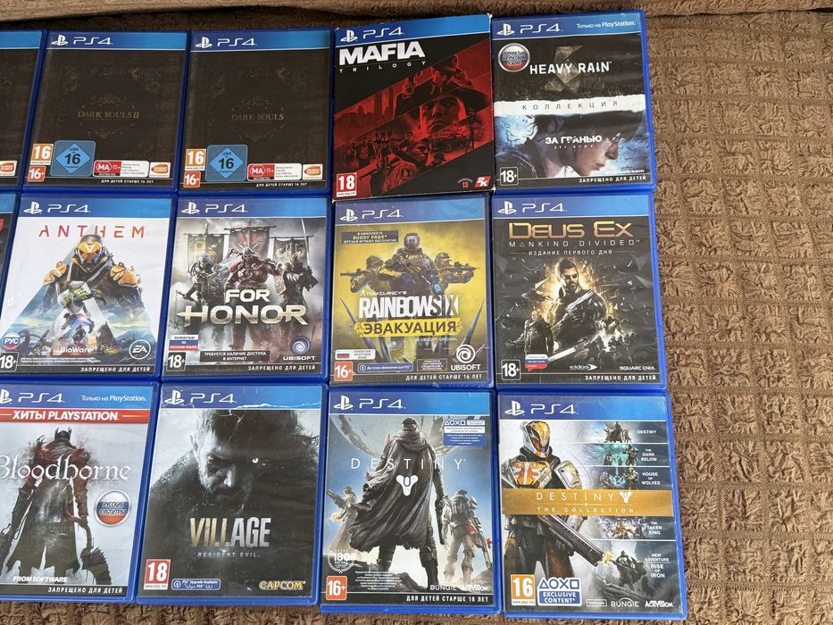 Игры для PlayStation 4 диски,Dark Souls 1/2/3,Mafia,Resident Evil 8