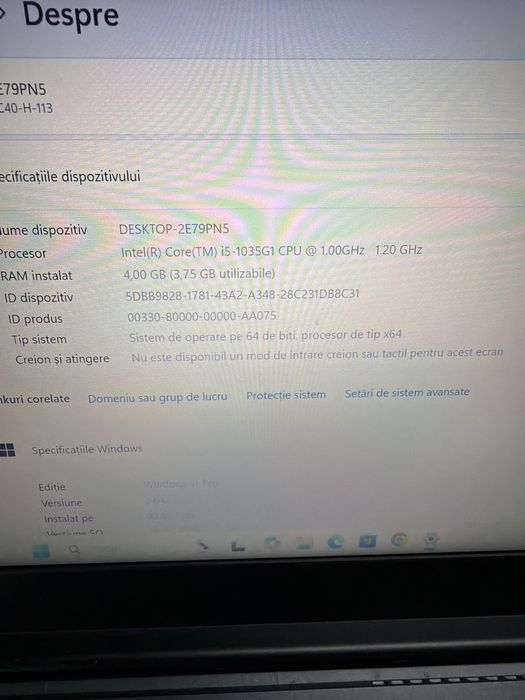 Laptop Toshiba Dynabook i5 10gen 4g 128g m2 15 FHD