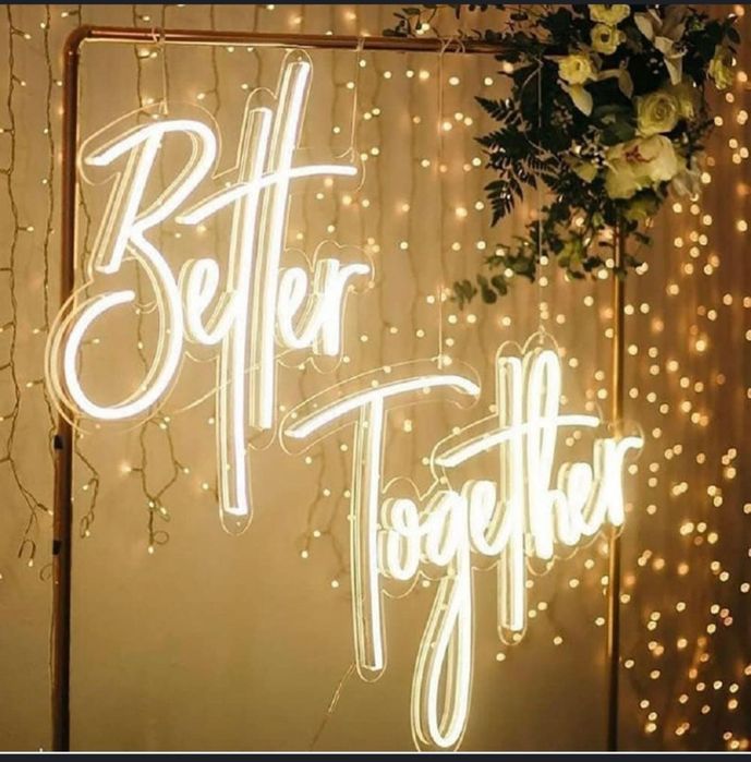 Semn luminos led neon, Better together 40x22 cm