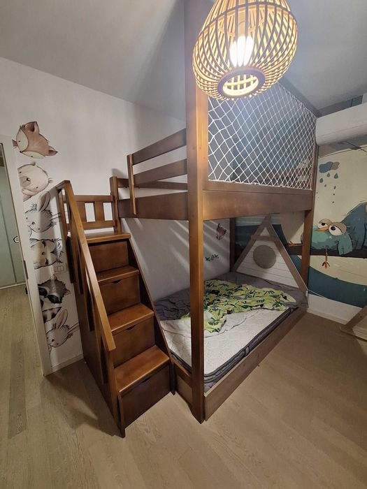 Pat etajat cu spatiu de joaca sau birou.Cod 1013