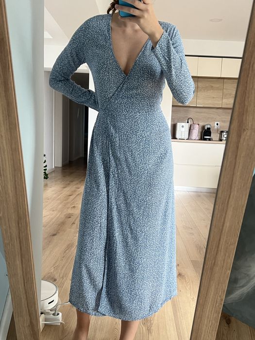 Rochie Zara albastră din viscoză, mărimea S