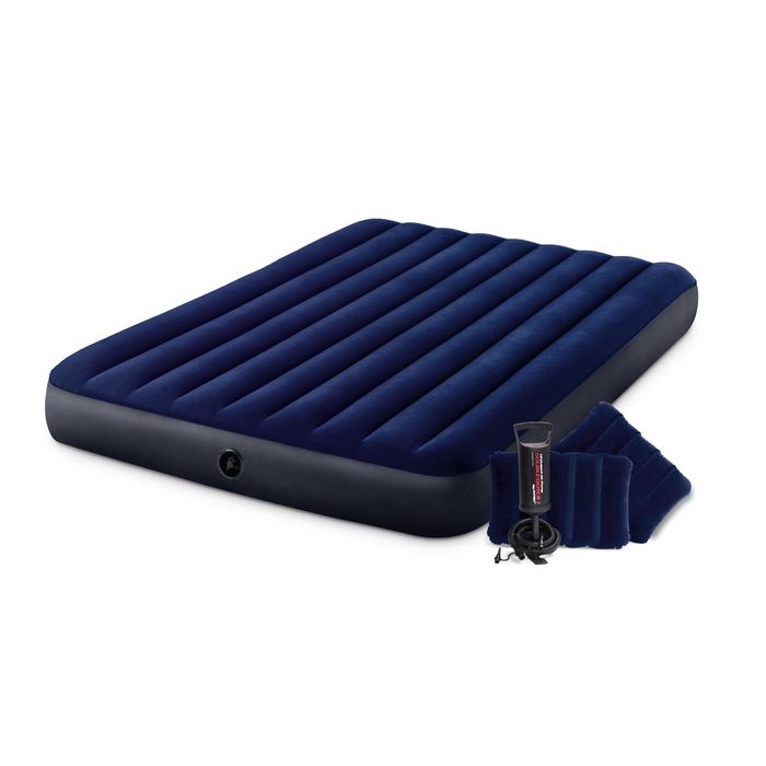 Saltea gonflabila+pompa Intex Dura Beam,203x152x25cm,transport 10 lei