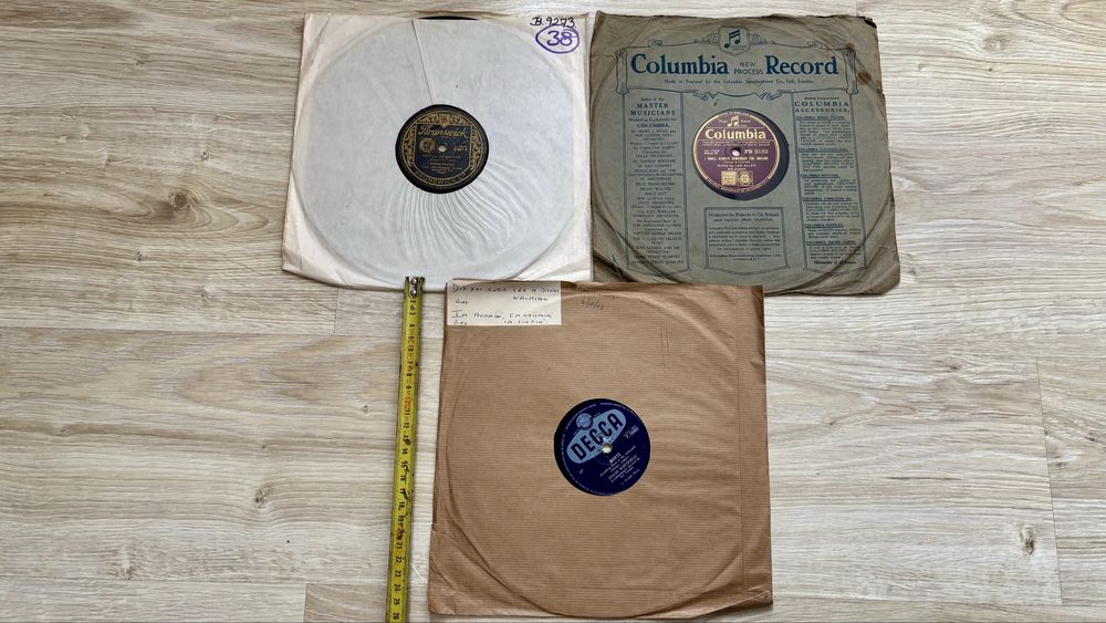 3 discuri shellac gramofon 10 inch: Columbia, Decca, Brunswick