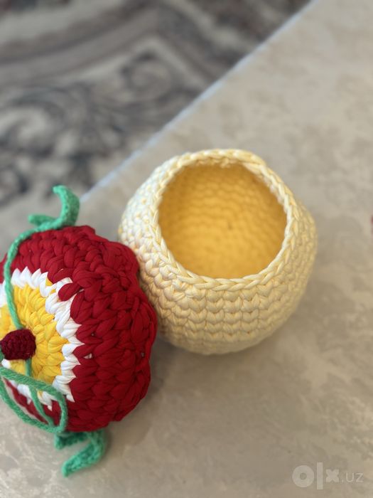Вязаные шкатулки и декоративные корзинки ручной работы / Handmade