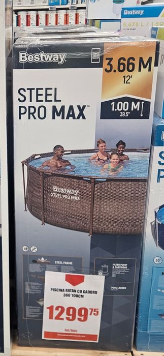 Piscina Bestway Steel pro max 3.66x1m gri