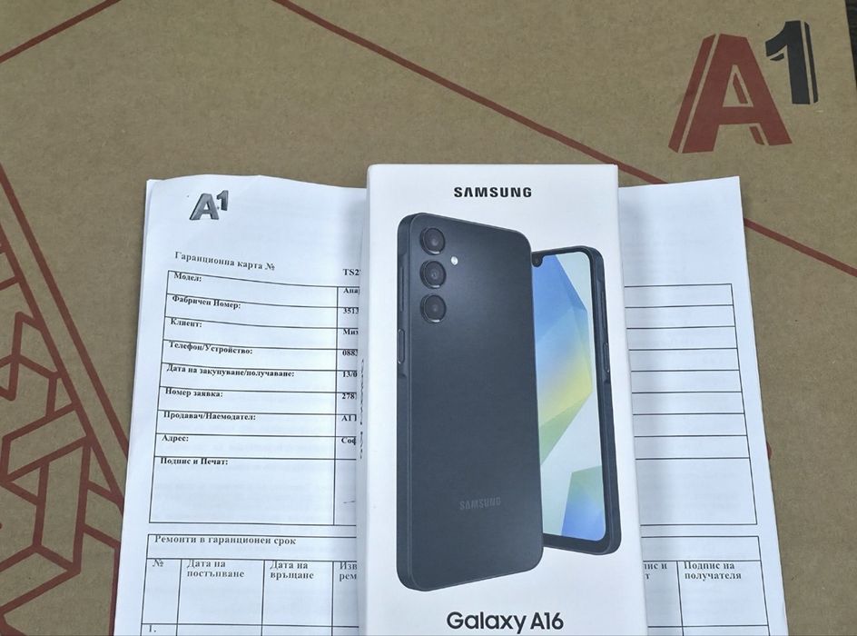 ЗАПЕЧАТАН 128GB Samsung A16 Гаранция от A1 до 2028год. Black / Черен