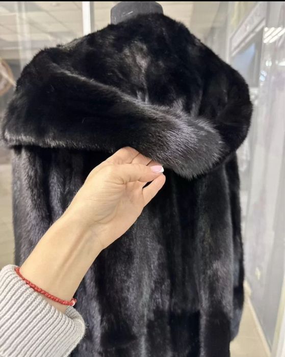 Норковая шуба черная