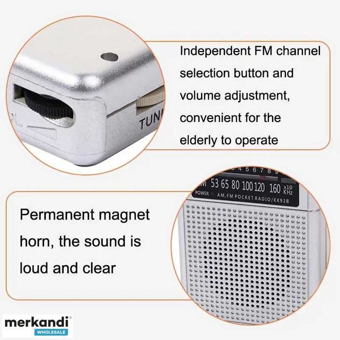Портативно, мини AM / FM радио с вграден двулентов високоговорител