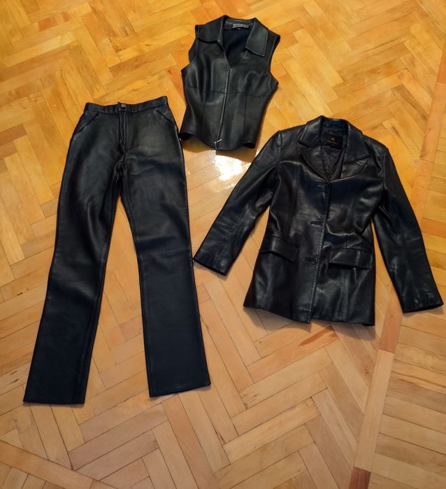 Костюм кожаный с жилетом
