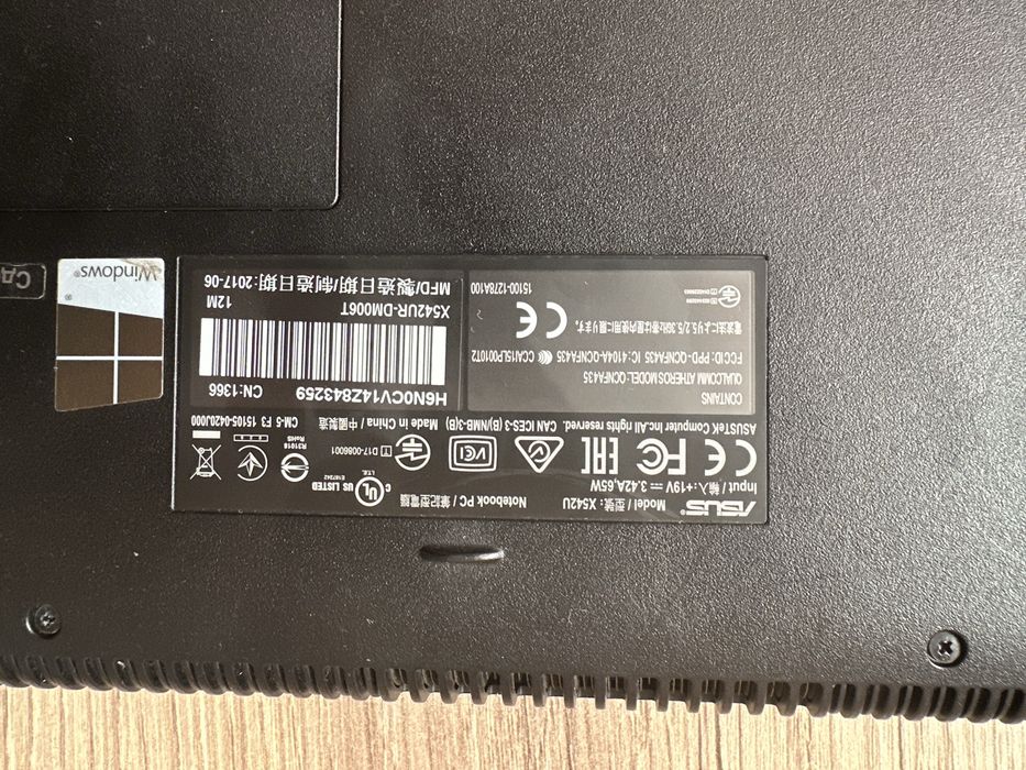 Asus x542u ноутбук