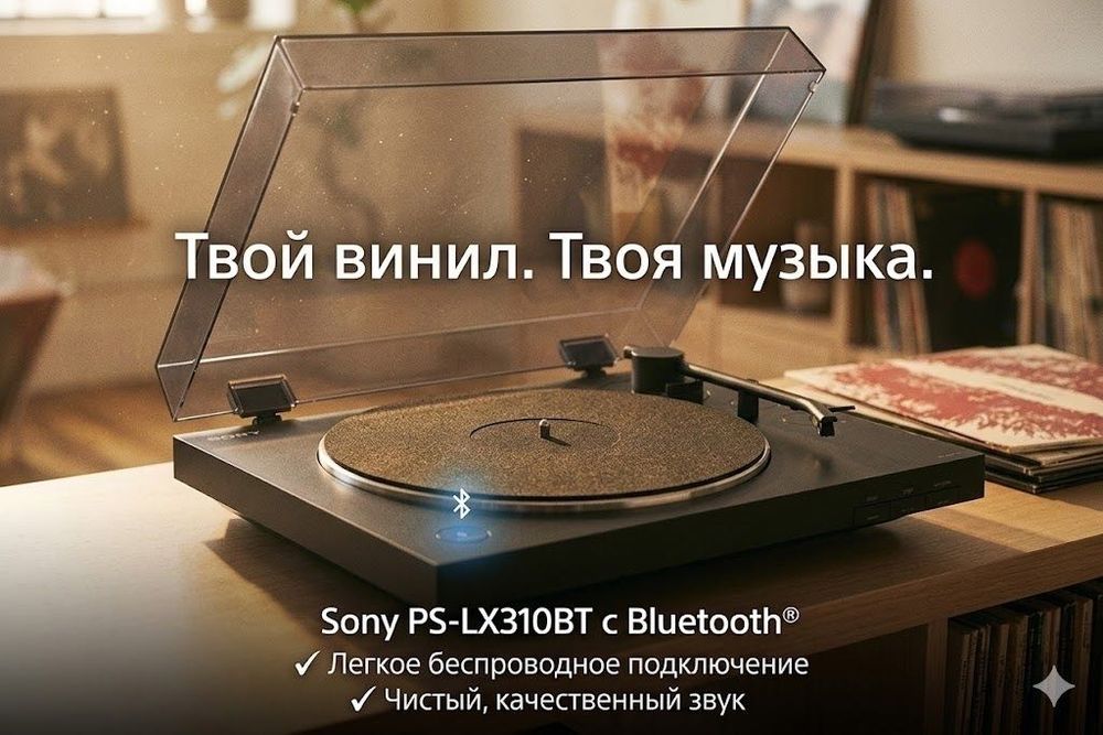 Виниловый проигрыватель Sony PS-LX310BT в отличном состоянии