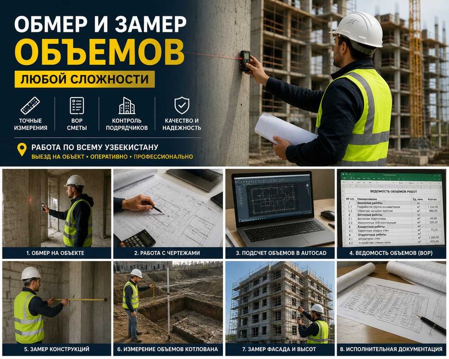 Профессиональный обмер объемов любых строительных работ