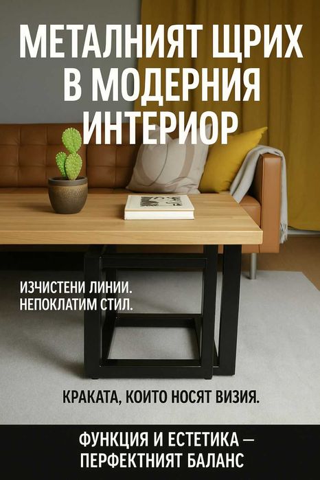 Метална основа за холна маса Рубик 50×50×45 см – профил 40×40