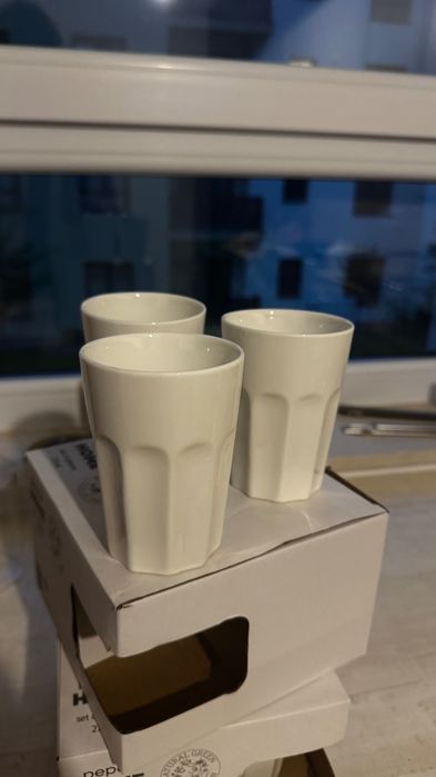 Pahare albe ceramica Ernesto