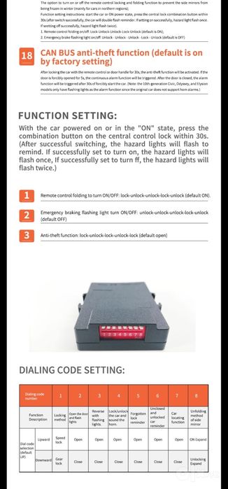 Honda Crider ga pultdan oyna va lyuk yopadigan modul