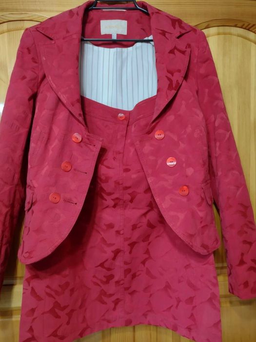 Уникален Костюм на "КENSOL"- САКО двуредово + ПОЛА ! НОВ! №46