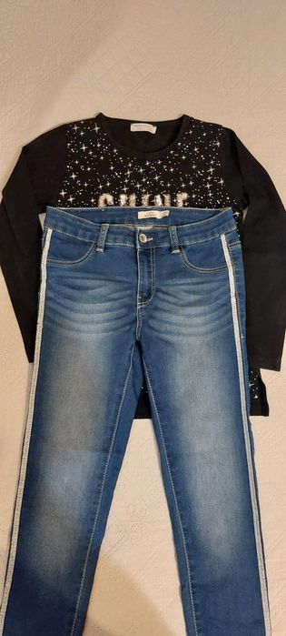 Комплект за момиченце дънки и блузка