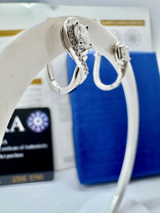 Сребърни обеци с мойсанит (Диамант) 0.5 карата