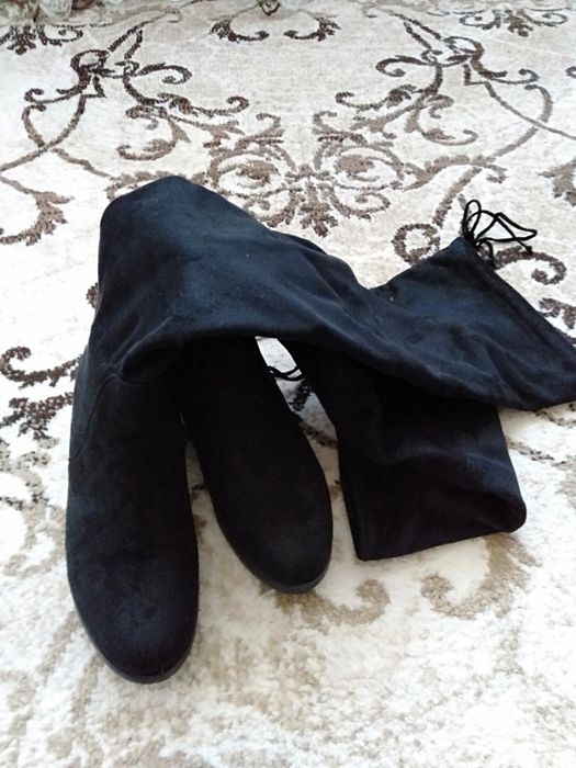 Сапоги женские замшевые