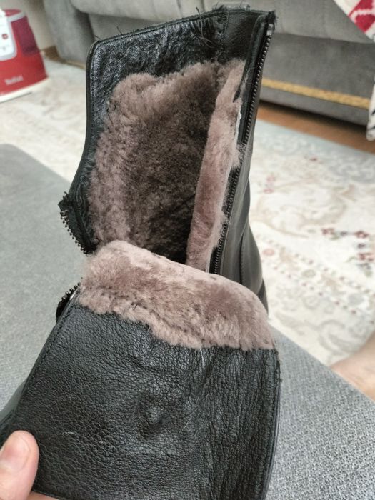 Полусапоги черные кожаные