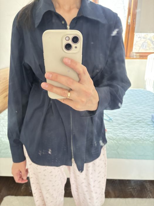 Рубашка женская синяя