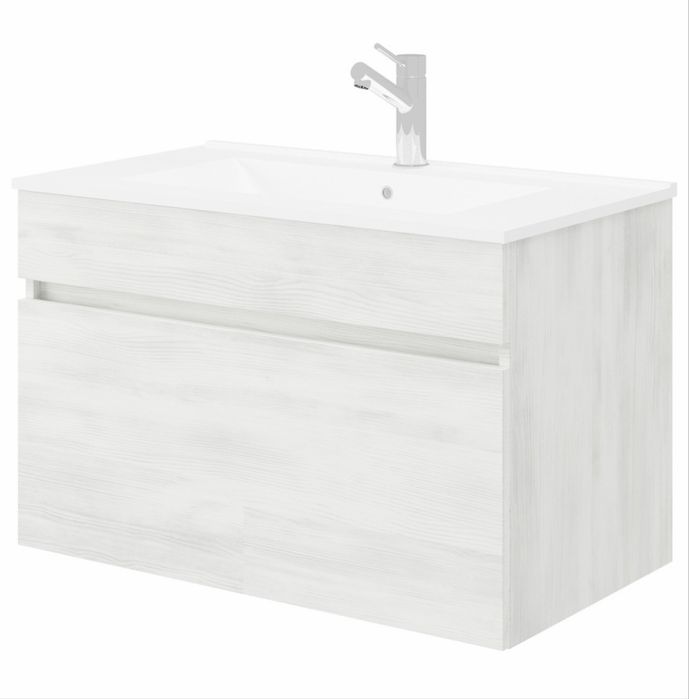 Mobilier baie suspendat cu un sertar 81 CM + lavoar ceramic