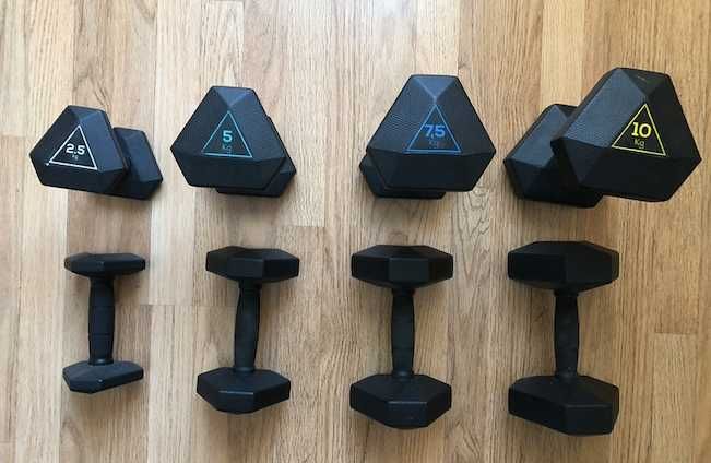 Set 8 Gantere Decathlon Domyos 2.5kg 5kg 7.5kg 10kg