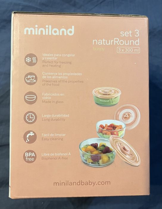 Miniland baby к-кт 3бр. контейнери за храна