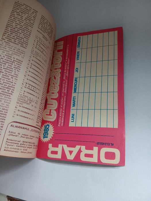 Almanah Cutezatorii 85, an 1985, perioada comunista RSR, Pionieri