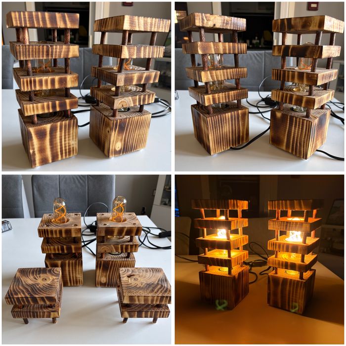 Ръчно изработени лампи от дърво