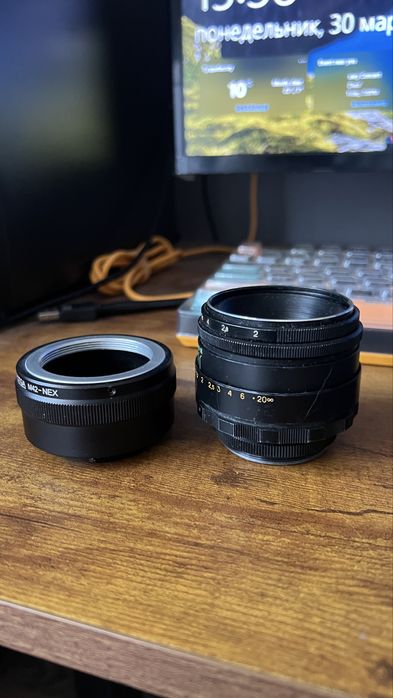Объектив helios 44-2 с переходником на sony e-mount