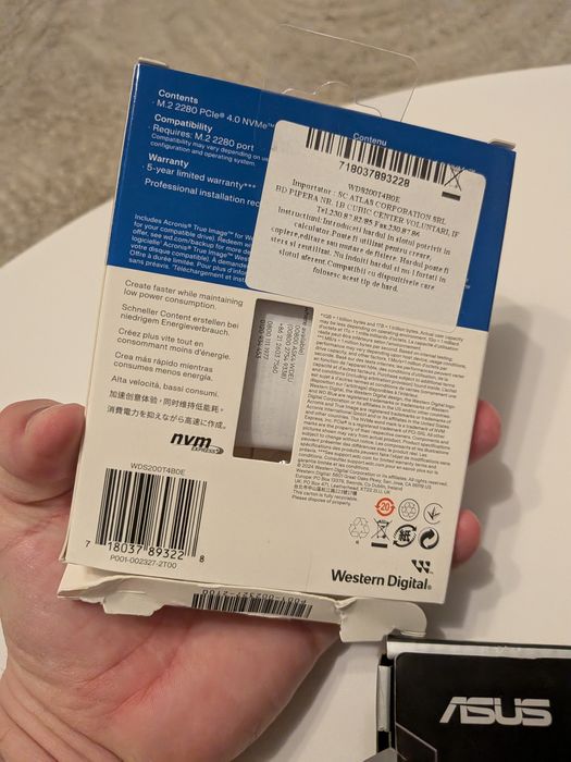 Rack SSD Asus Tuf Gaming și SSD WD Blue M2 2TB
