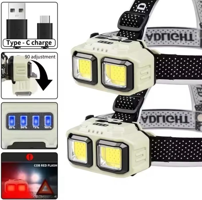 Lanternă pentru cap - flux luminos puternic