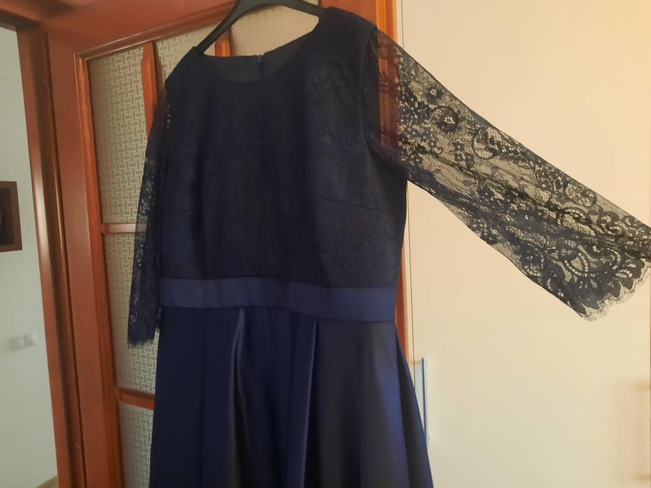 Rochie lungă bleumarin elegantă Alice Design – nașă/soacră/nunta/botez