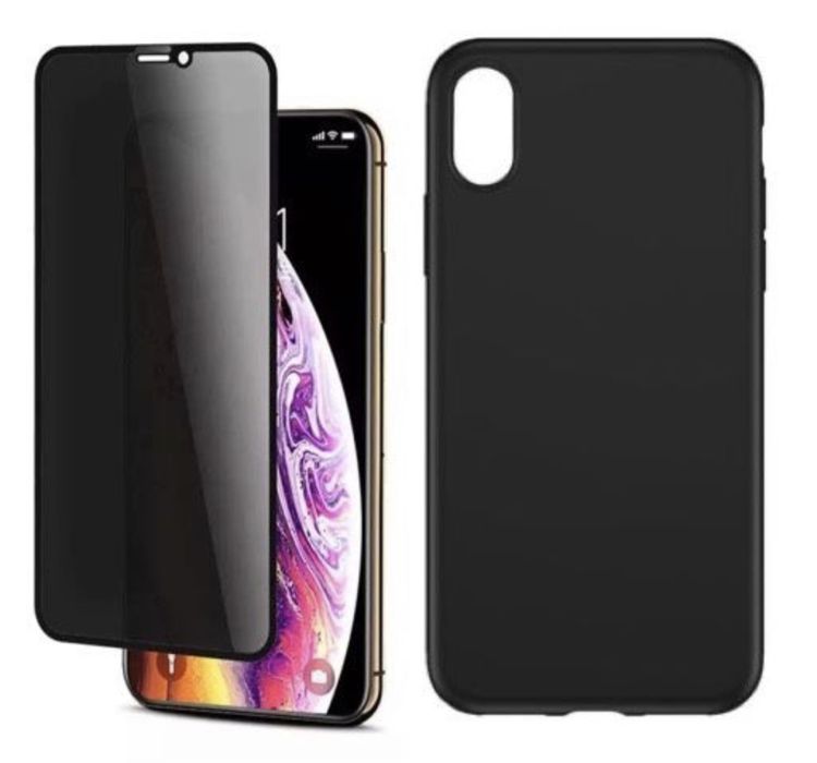 Iphone X XS XR XS MAX Husa Silicon Mxc si Folie Sticla Privacy 6D