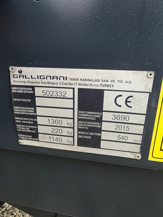 Presa de balotat balotiera Gallignani 3690 an 2015