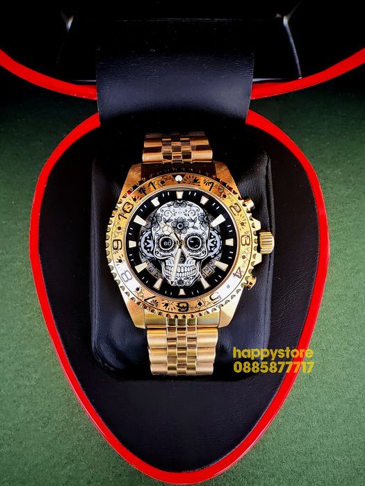 INVICTA Muertos Gold steel 44 mm, Инвикта нов ръчен часовник