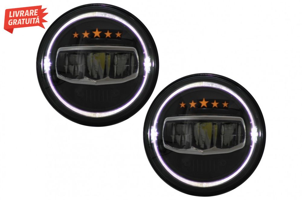 Faruri Full LED CREE Dublu Proiector Jeep Wrangler JK TJ LJ JL (1997-2