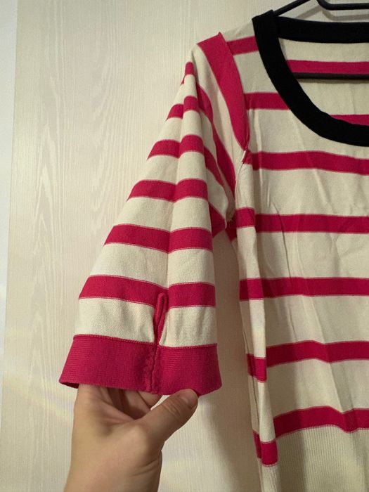 Bluza cu maneca 3/4, decolteu rotund