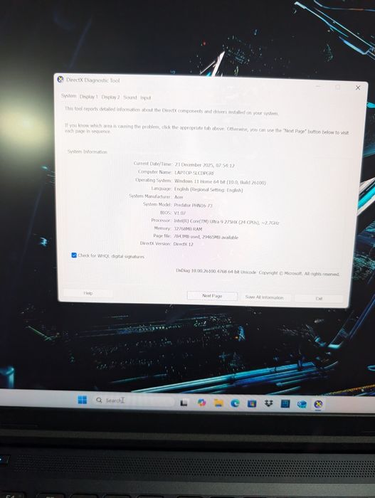 Laptop Gaming Acer predator helios neo 16 AI