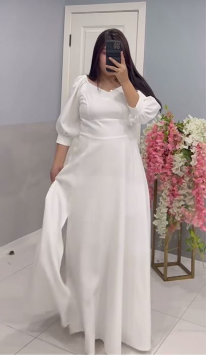 Белое шикарное платье