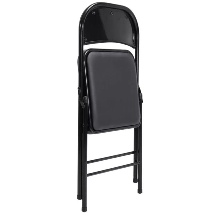Scaun pliabil cadru metalic tapitat piele ecologica rezistent 42x42x78 cm