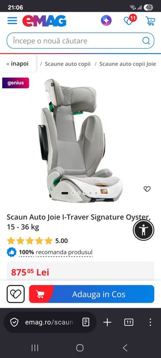 Scaun auto Joie  i-Traver Signature 100 - 150 cm