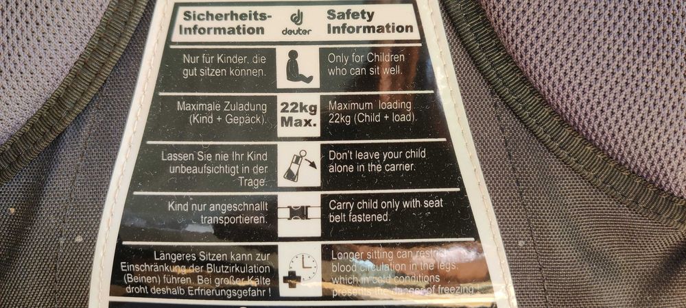 Deuter kid comfort II туристическа раница за носене на дете