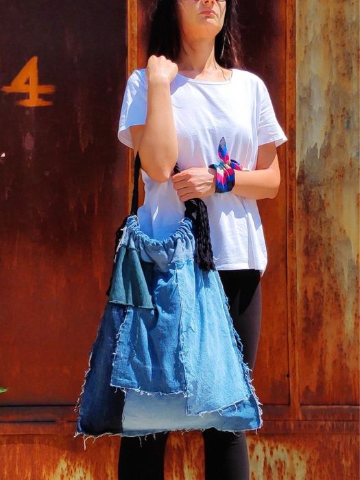 Дизайнерска дънкова чанта