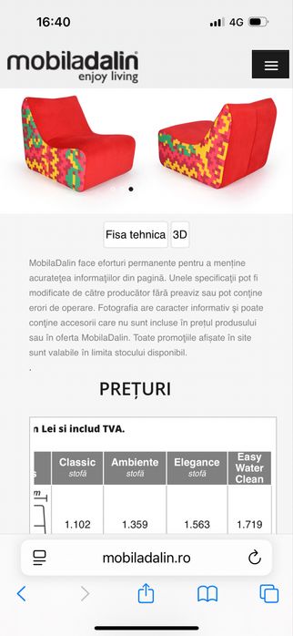 Fotolii mobila Dalin noi / impecabile