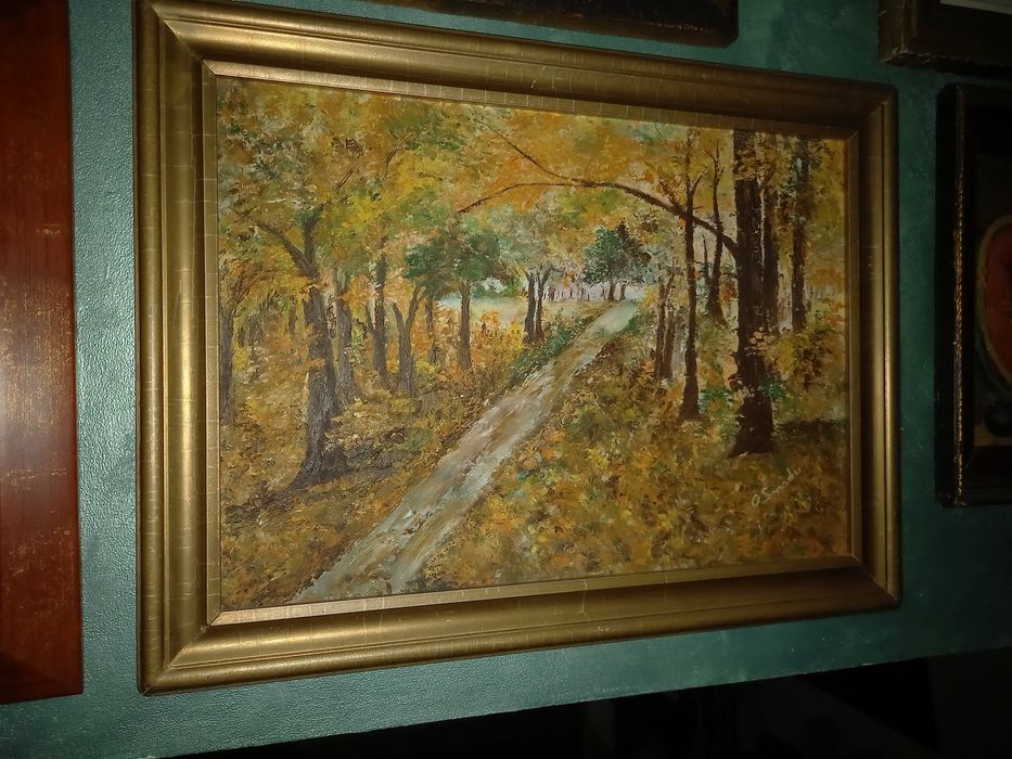 Pictura veche pe carton